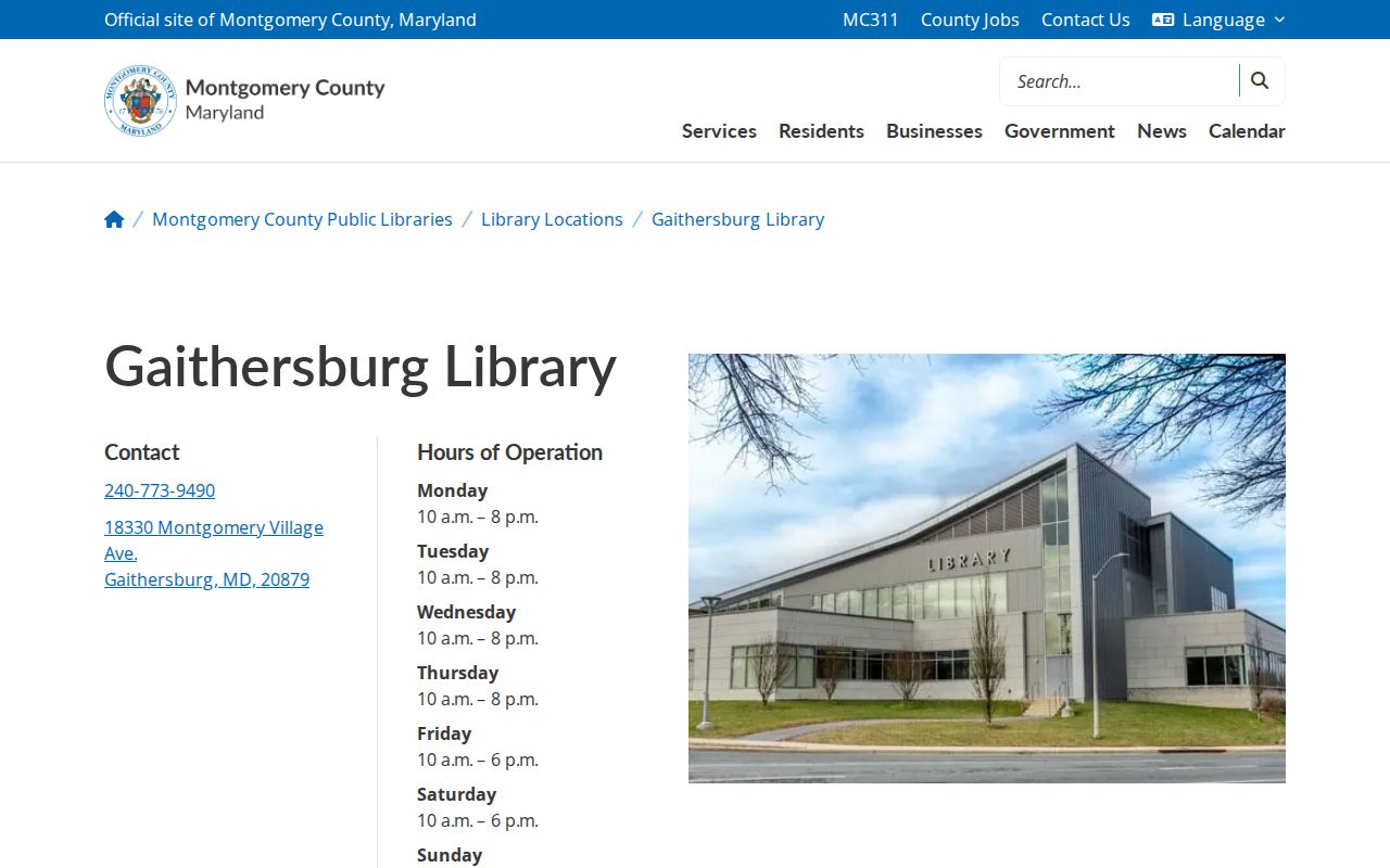 Gaithersburg people directories research through the local library branch