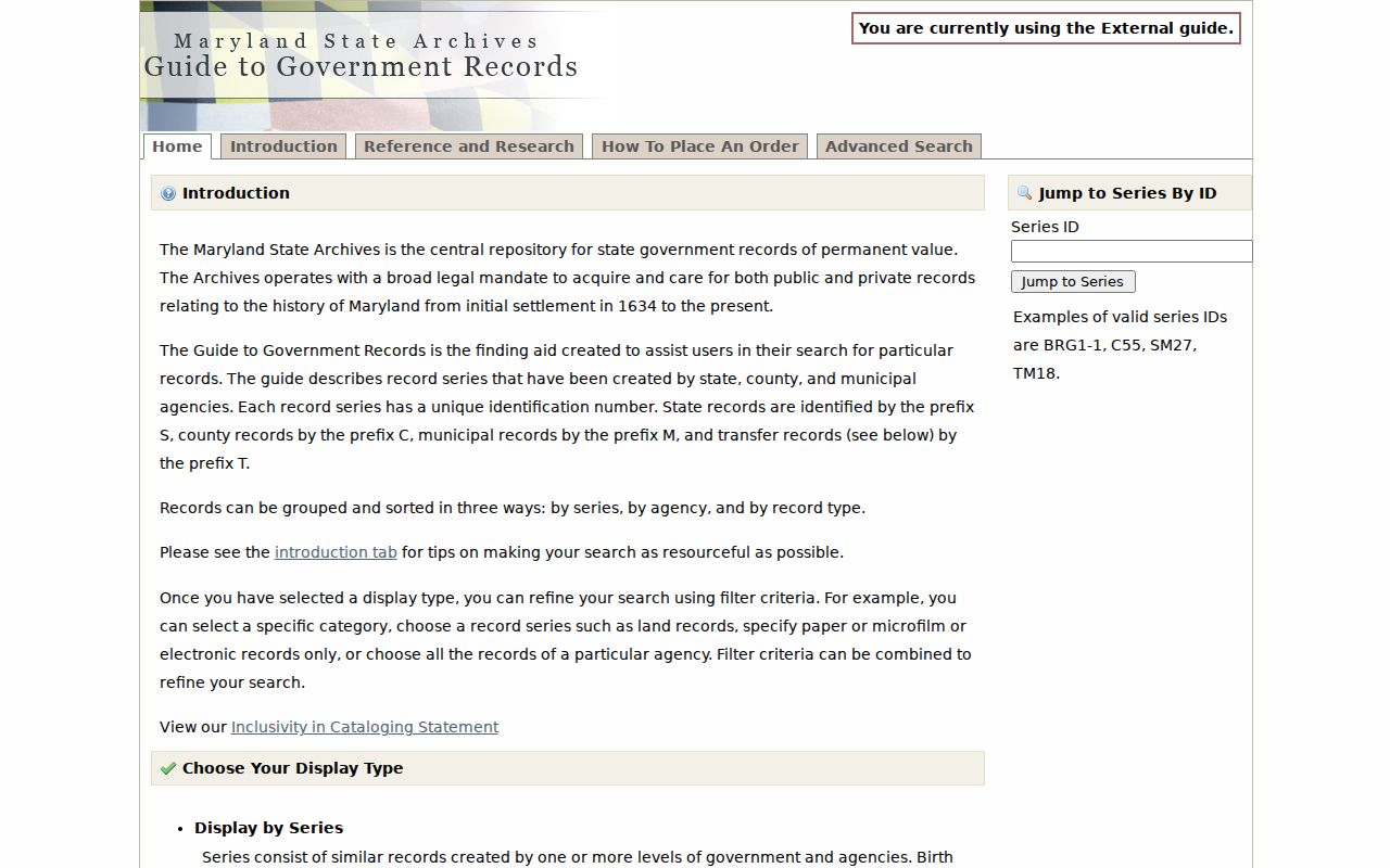 Gaithersburg public records in the Maryland State Archives guide