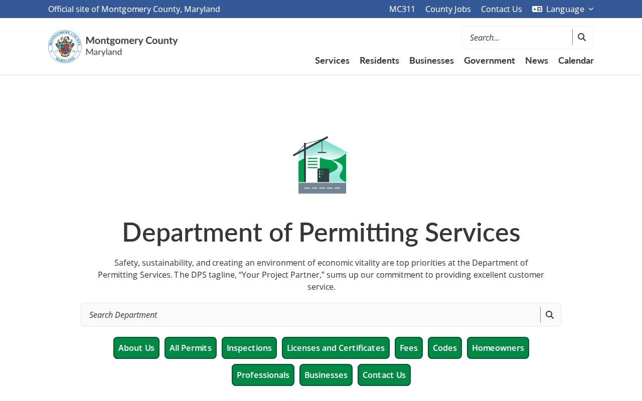 Gaithersburg public records request route for Montgomery County permits